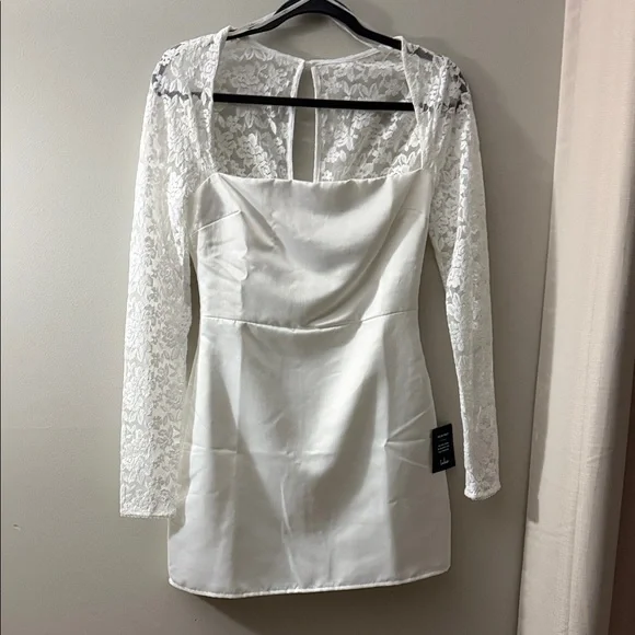 Lulu's White Long Sleeve Lace Dress - Picture 5 of 11
